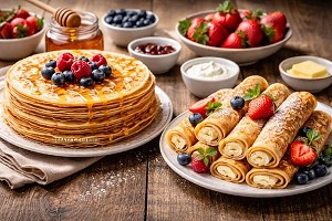 У Вас есть свой фирменный рецепт блинов? С каким гарниром блины вкуснее?