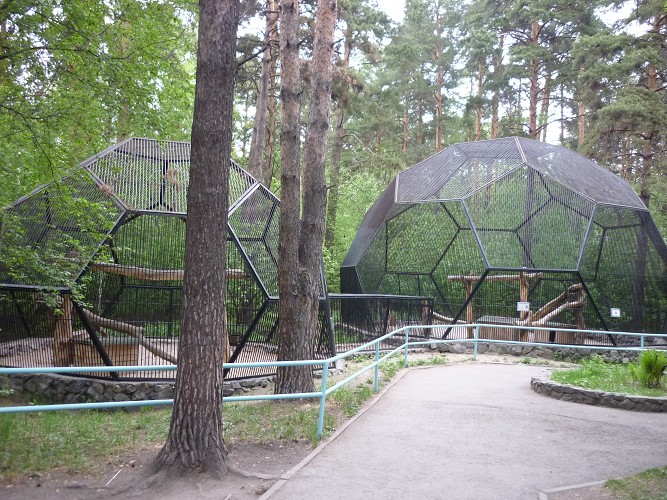 Клетки-щары в Новосибирском зоопарке