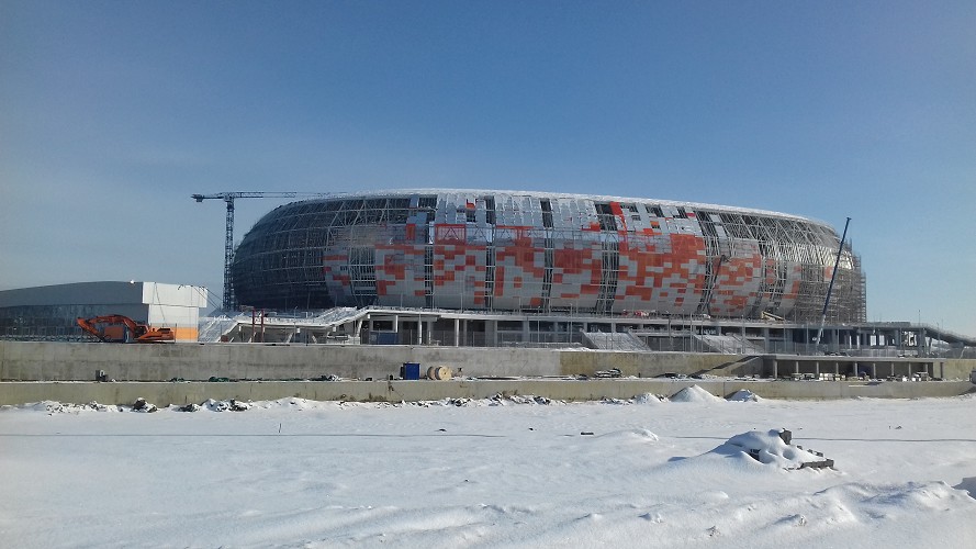 вот так у нас строят Стадион Саранск 2.02.2018 Полгода до ЧМ